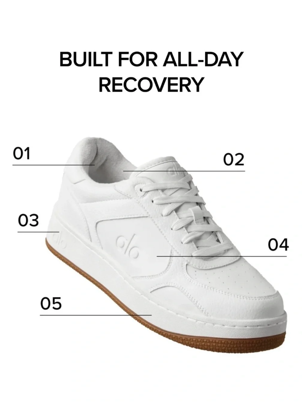 ALO Recovery Mode Sneakers White/Gum 5